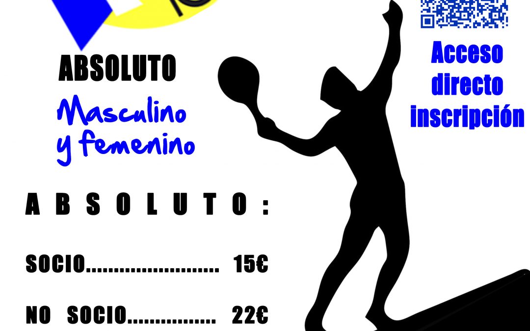 Torneo tenis absoluto 13,14,15 y 16 Julio