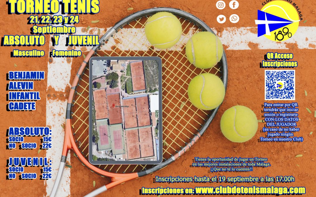 Torneo Tenis 21-24 Septiembre 2023