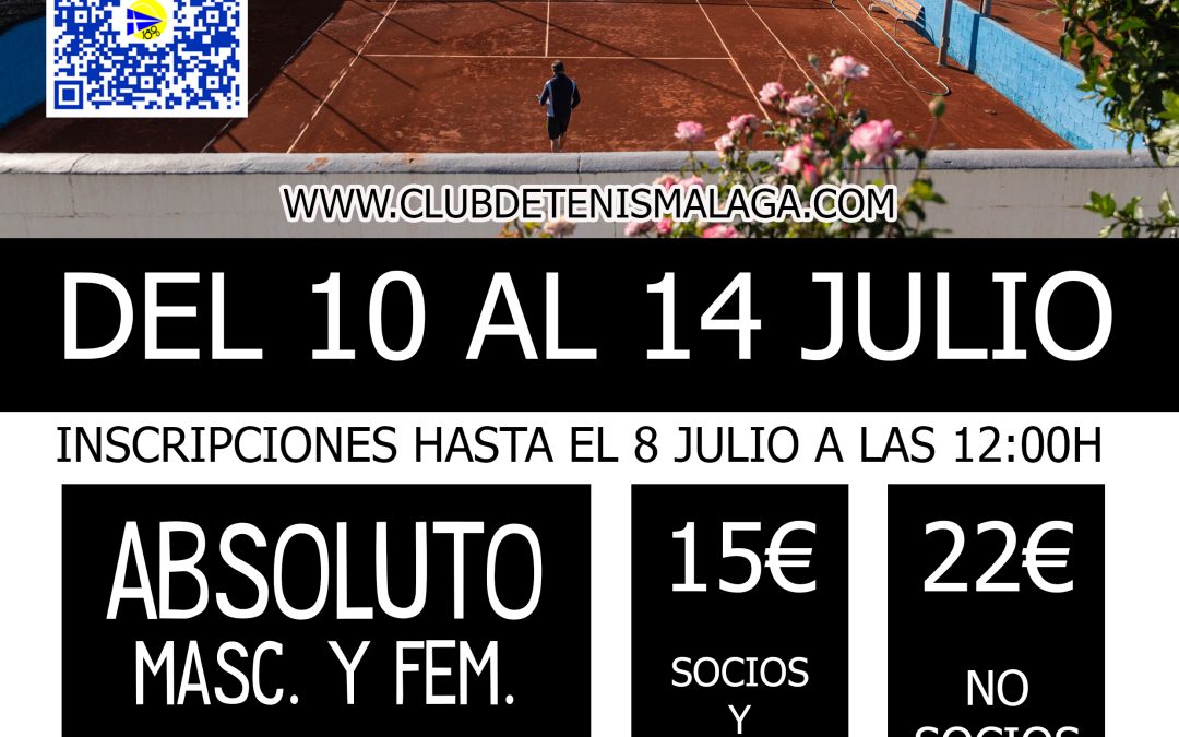 TORNEO ABSOLUTO DEL 10 AL 14 JULIO 2024