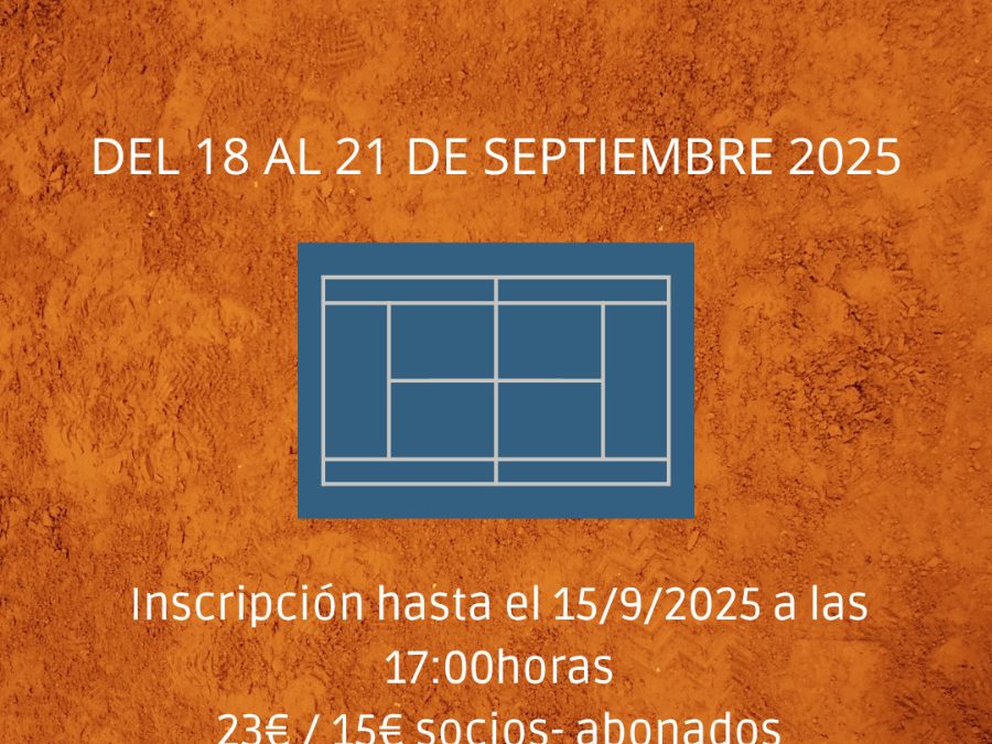 TORNEO ABSOLUTO Y JUVENIL MASCULINO/FEMENINO DE TENIS