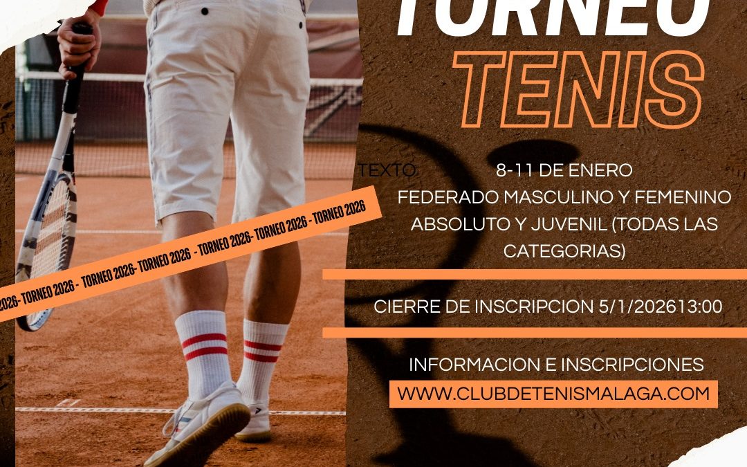 TORNEO TENIS 8/11 de enero de 2026