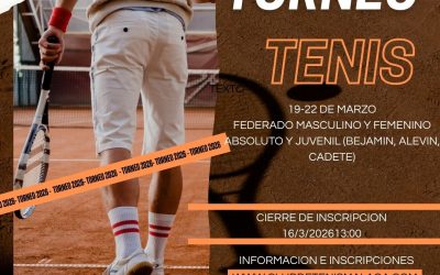TORNEO TENIS 12/22 de mayo de 2026