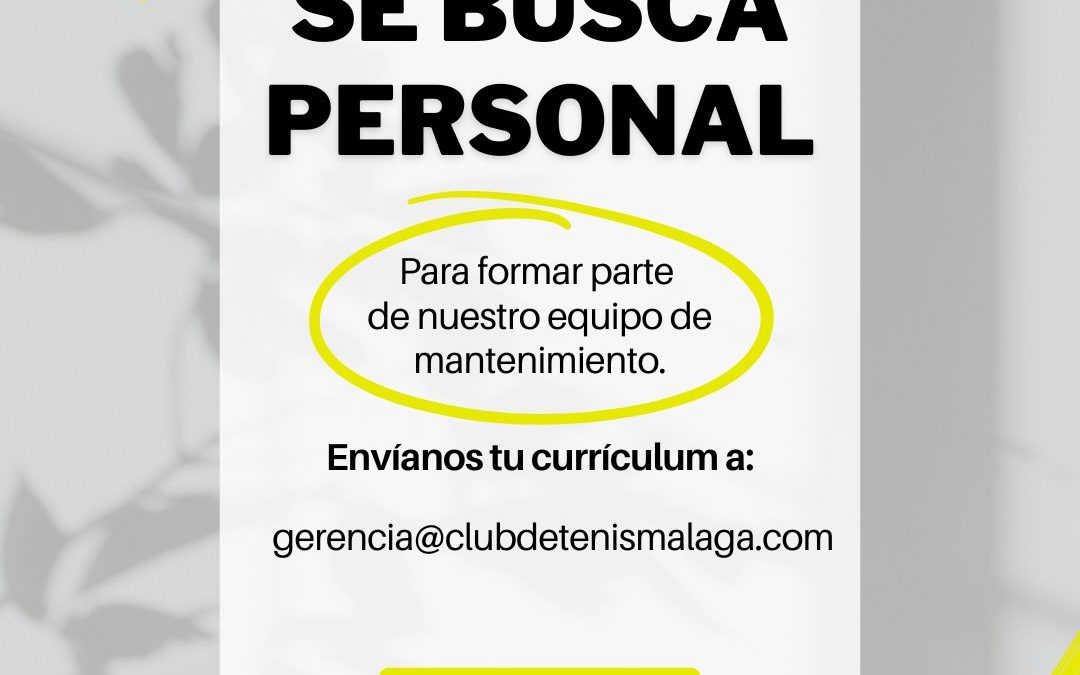 Se busca personal mantenimiento