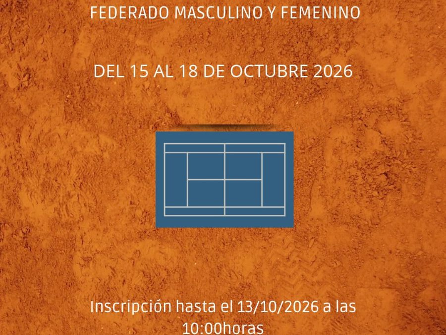 Torneo tenis octubre 2026